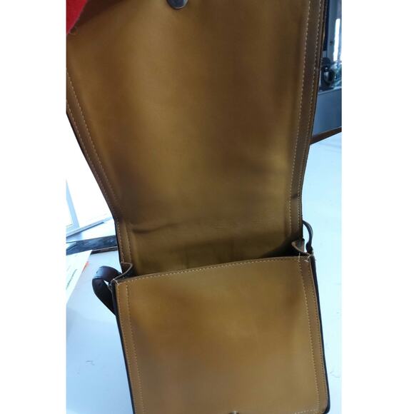 Vintage Coach Monterey flap crossbody bag tan leather timeless minimalist chic - Picture 8 of 12